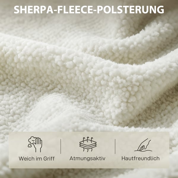 Lounge Stol 67x67x71 cm Hvid, Sherpa-Fleece polstring