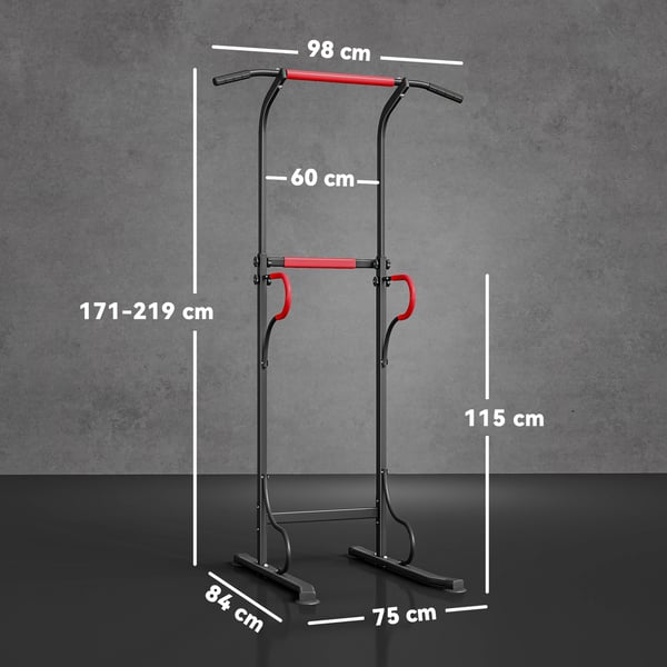 Power Tower, 98x84x171-219 cm, Sort, Justerbart Træningsudstyr