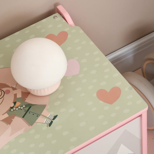 Opbevaringsboks, 60x37x39 cm, Pink, MDF