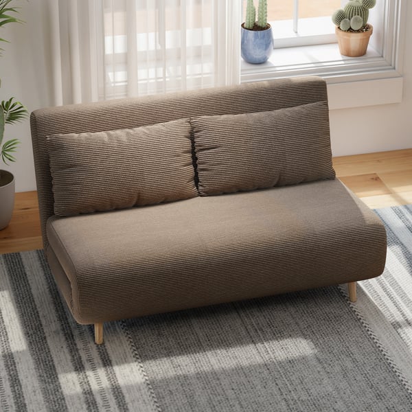 Bäddsoffa, 141x90x81 cm, Brun, Justerbart ryggstöd
