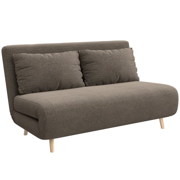 Bäddsoffa, 141x90x81 cm, Brun, Justerbart ryggstöd