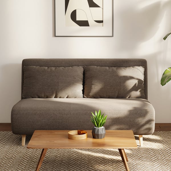 Bäddsoffa, 141x90x81 cm, Brun, Justerbart ryggstöd