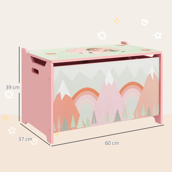 Opbevaringsboks, 60x37x39 cm, Pink, MDF
