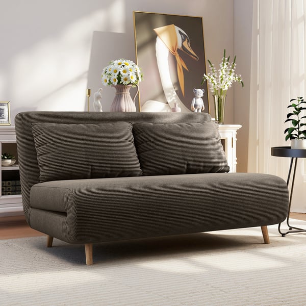 Bäddsoffa, 141x90x81 cm, Brun, Justerbart ryggstöd