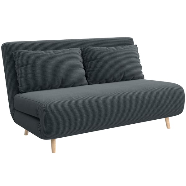 Sovesofa, 141x90x81 cm, Mørkegrå, Fløjlsstof