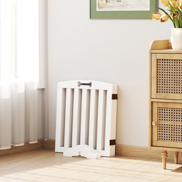 Hundegitter, 258x30x61 cm, Hvid, MDF
