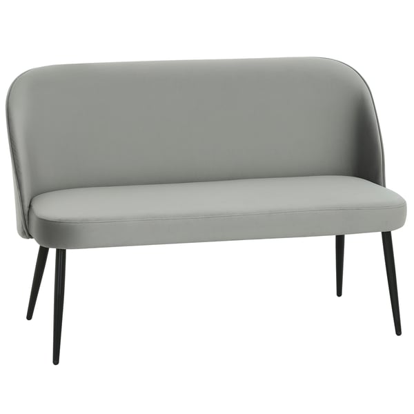 Sofa, 2-personers, 127x63x84,5 cm, grå, metalstel