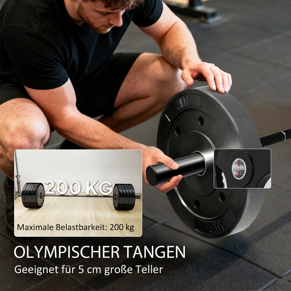 Painotanko, 180 cm, Musta, Teräs