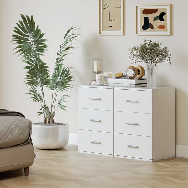 Sengebord, 40x35x60 cm, Hvid, MDF