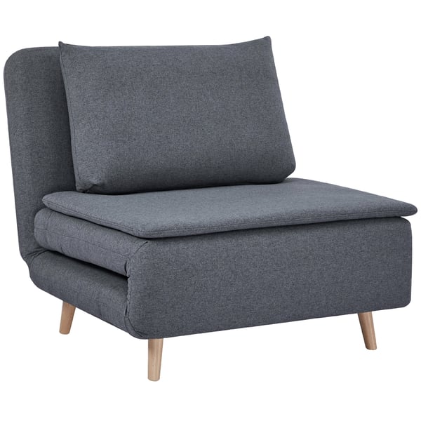 Sovstol, 3-i-1 med justerbart ryggstöd, 95x90x80 cm, Grå, Polyester
