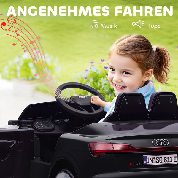 Elektrisk legebil Audi Q8 98x49,5x43 cm sort, plast