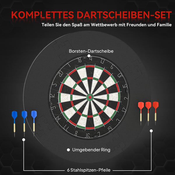 Darttavla set, 71.5x3.8x71.5 cm, Svart, Sisalplast
