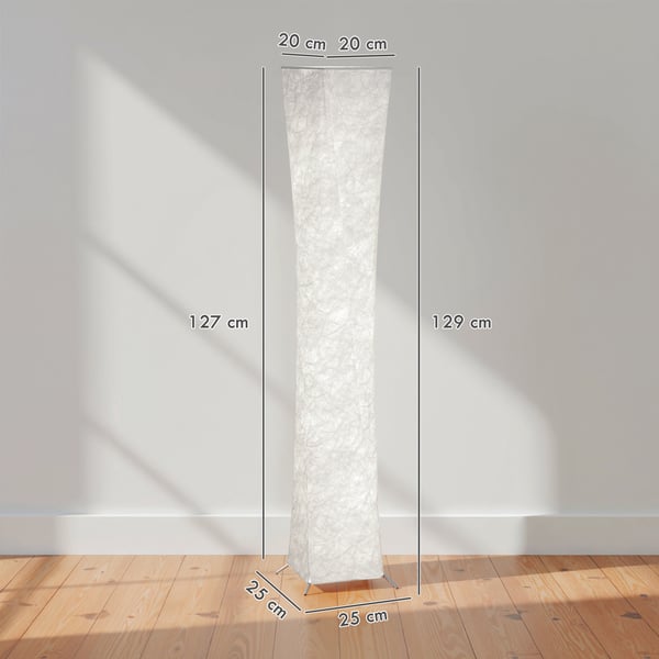 Lattiavalaisin, 25x25x129 cm, valkoinen, muovivarjostin