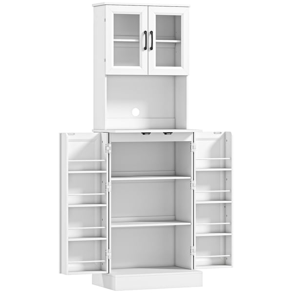 Køkkenskab, Justerbar hylde, 60x39,5x180 cm, Hvid, MDF