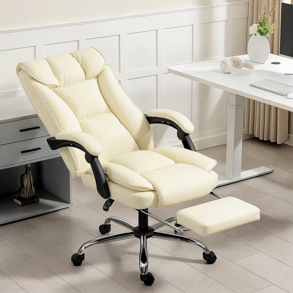 Toimistotuoli, 66x72x113 cm, beige musta, keinonahka