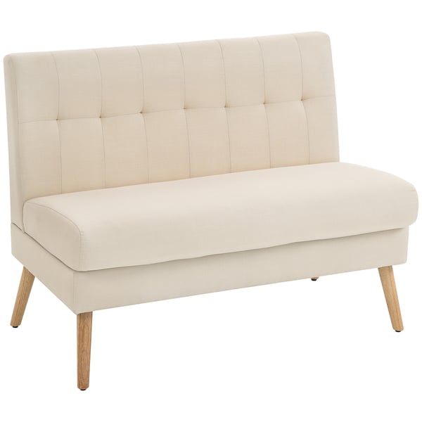 Sofa, 2-personers, 118x68x90 cm, Beige, Hørlook stof