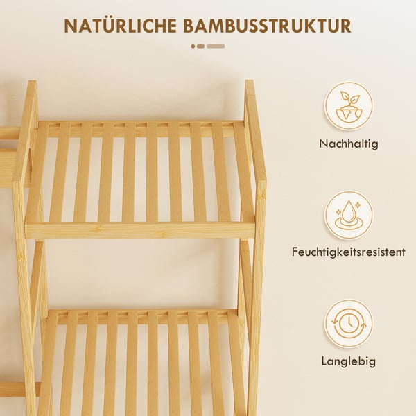 Naulakko ja kenkäpenkki 104x33x175 cm luonnollinen, bambu