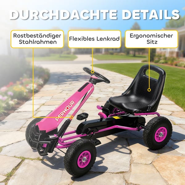 Trampbil 110x61x62 cm Rosa, plast