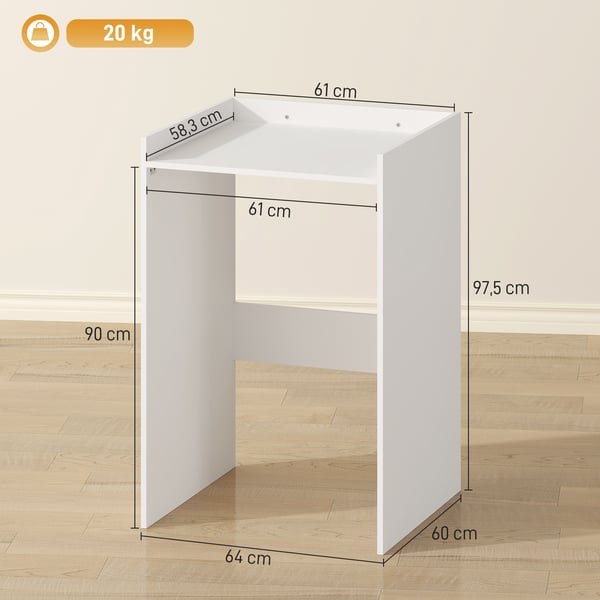 Badeværelsesskab, 64x60x97,5 cm, Hvid, MDF