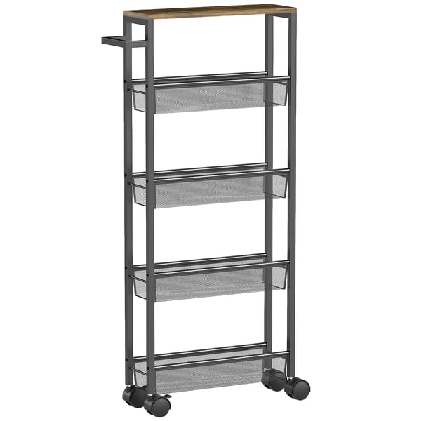Køkkenvogn, 47x13x96.5 cm, Sort, Metal