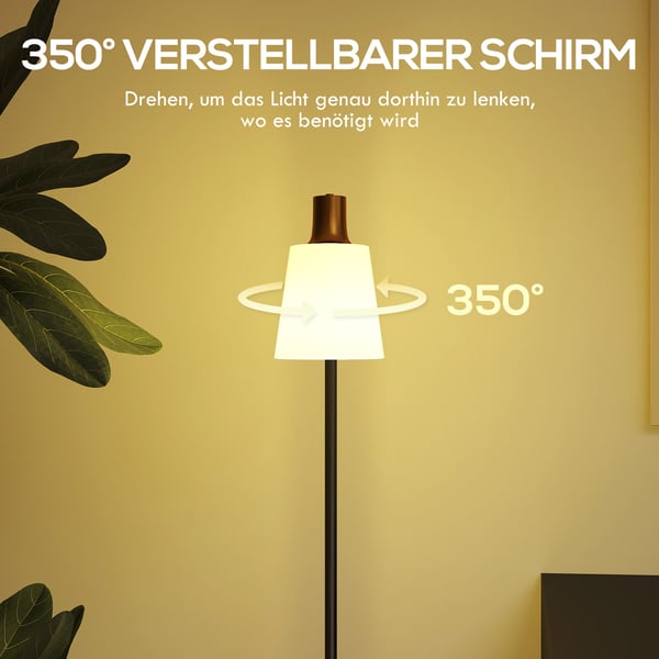 Gulvlampe, 45x21x148 cm, Sort, Justerbar belysning