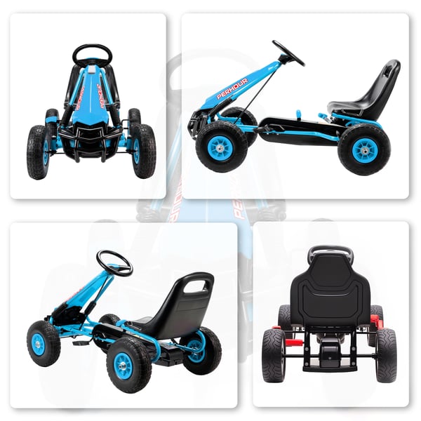 Pedal gokart til børn, 110x61x62 cm, blå, plast