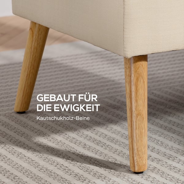 Sofa, 2-personers, 118x68x90 cm, Beige, Hørlook stof