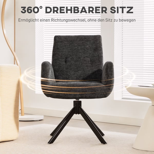Lænestol, 60x61x88 cm, Sort, Polster i polyester