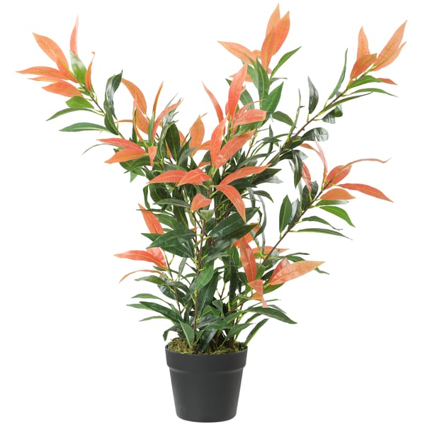 Kunstig Photinia plante, 45x45x90 cm, rød grøn, plast