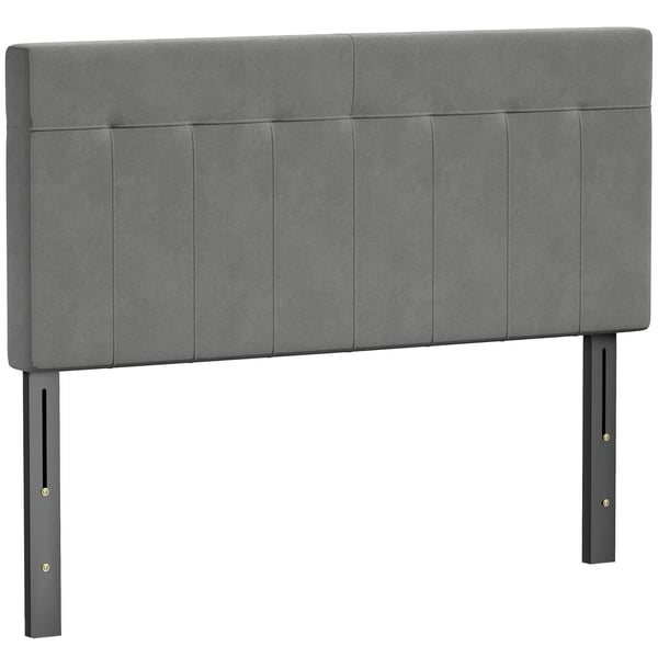 Sengegavl, 140x10x106/116/126 cm, Grå, Metal