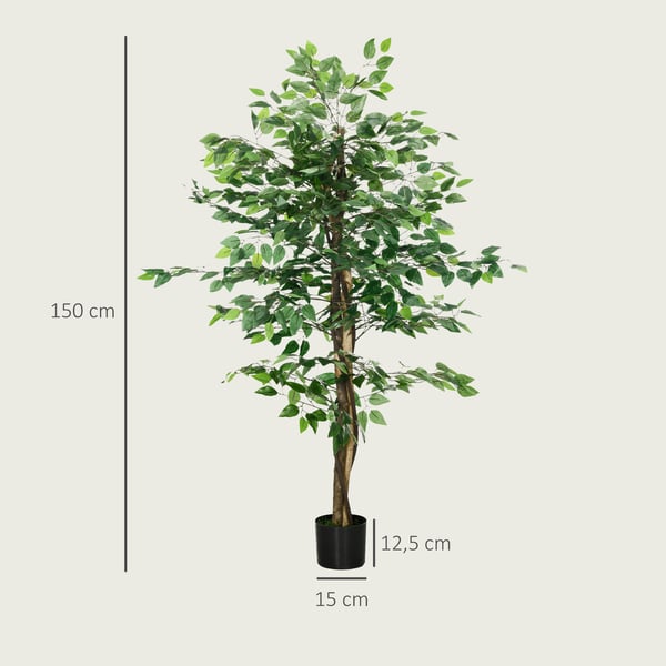Kunstig Ficus Træ, 150 cm, Grøn