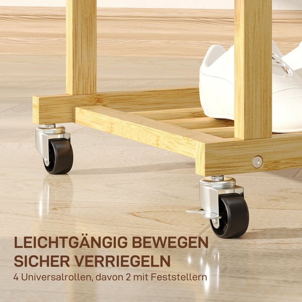 Vaateripustin 80x40x160 cm luonnollinen, bambu