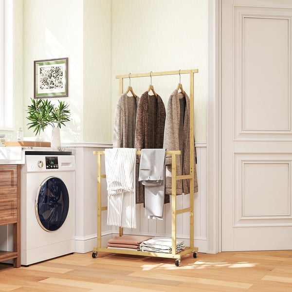 Vaateripustin 80x40x160 cm luonnollinen, bambu