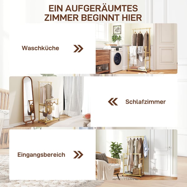 Vaateripustin 80x40x160 cm luonnollinen, bambu