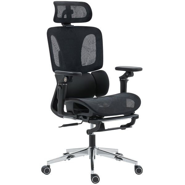 Kontorsstol, Ergonomisk skrivbordsstol, 67x71x114 cm, Svart, Mesh