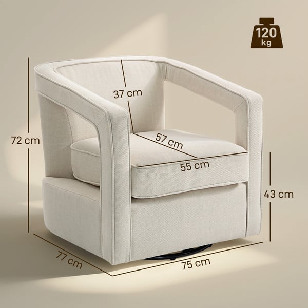 Lepotuoli 77x75x72 cm beige, kangas