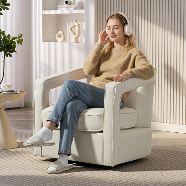 Lepotuoli 77x75x72 cm beige, kangas