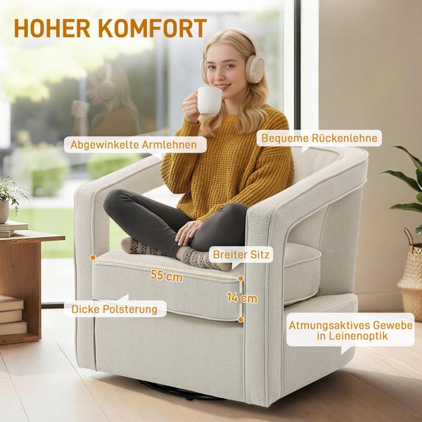 Lepotuoli 77x75x72 cm beige, kangas