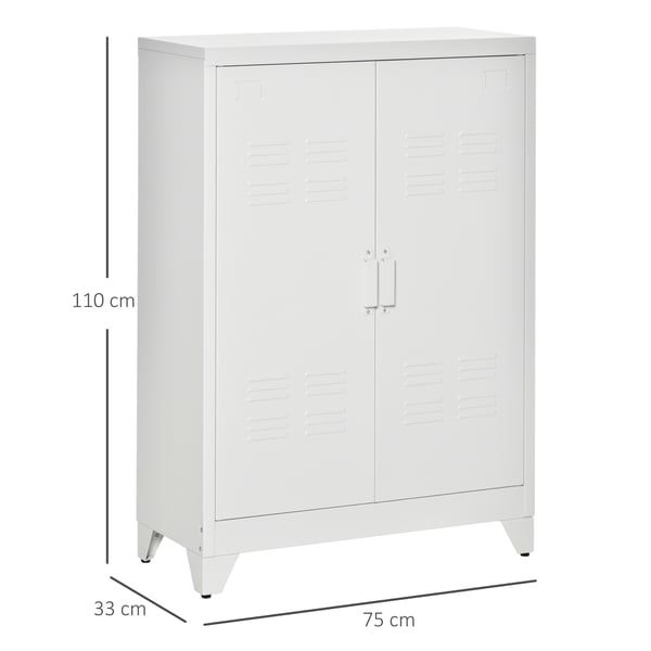 Arkistokaappi 75x33x110 cm valkoinen metalli