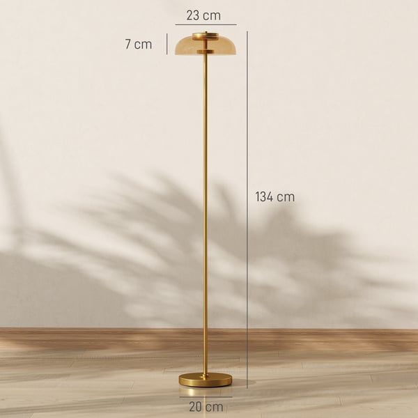 LED Gulvlampe, 25x25x134 cm, Messing, Metal