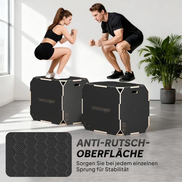 Plyo Box, 76x61x51 cm, Musta, Puu