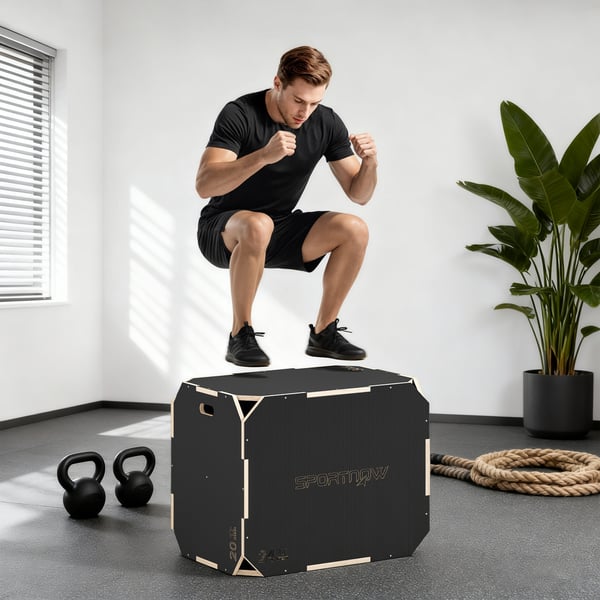Plyo Box, 76x61x51 cm, Musta, Puu