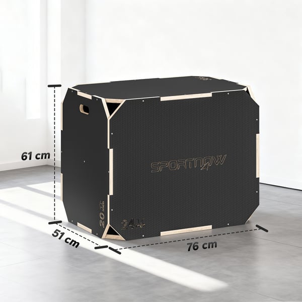 Plyo Box, 76x61x51 cm, Musta, Puu