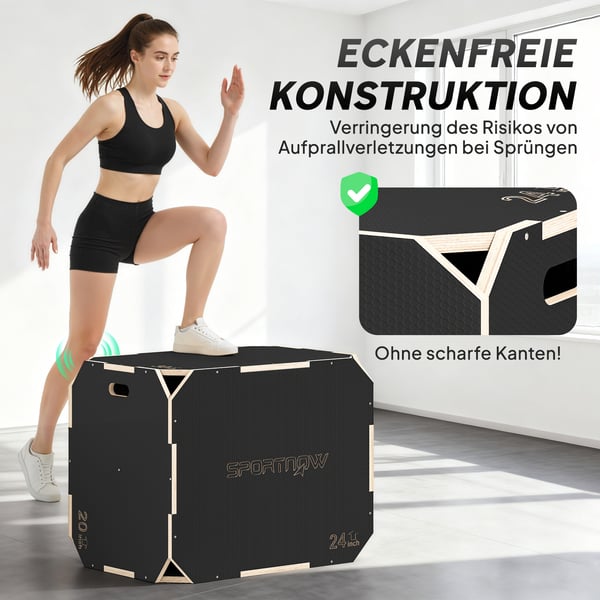Plyo Box, 76x61x51 cm, Musta, Puu