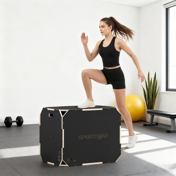 Plyo Box, 76x61x51 cm, Musta, Puu