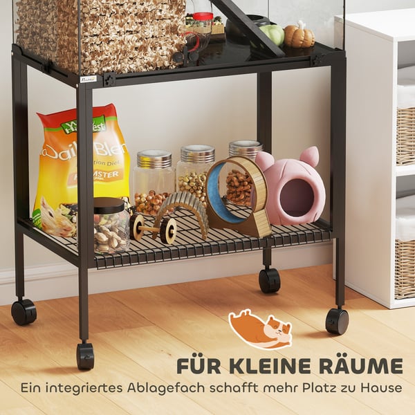 Hamsterbur, 77x49x130,5 cm, Sort, Stål og plast