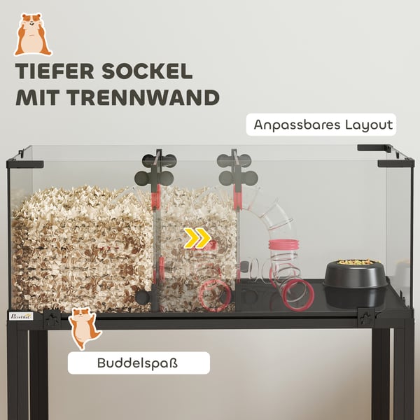 Hamsterbur, 77x49x130,5 cm, Sort, Stål og plast