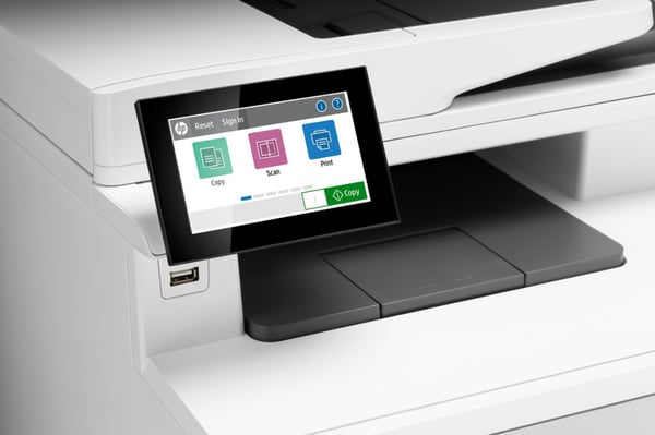 HP Color LaserJet Enterprise MFP M480f, väri, yritystulostin, tulostus, kopiointi, skannaus, faksi, kompakti koko; vahva tietoturva; kaksipuolinen tulostus; 50 arkin automaattinen dokumentinsyöttölaite; energiatehokas