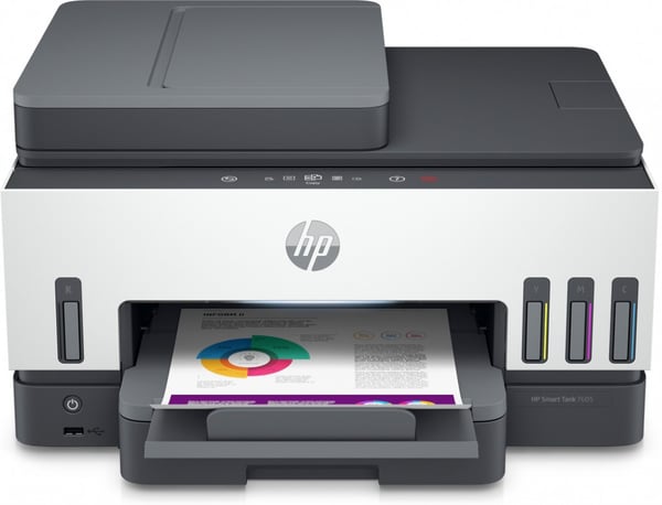 HP Smart Tank 7605 trådlös allt-i-ett-färgskrivare, dubbelsidig utskrift; kopiator, skanner
