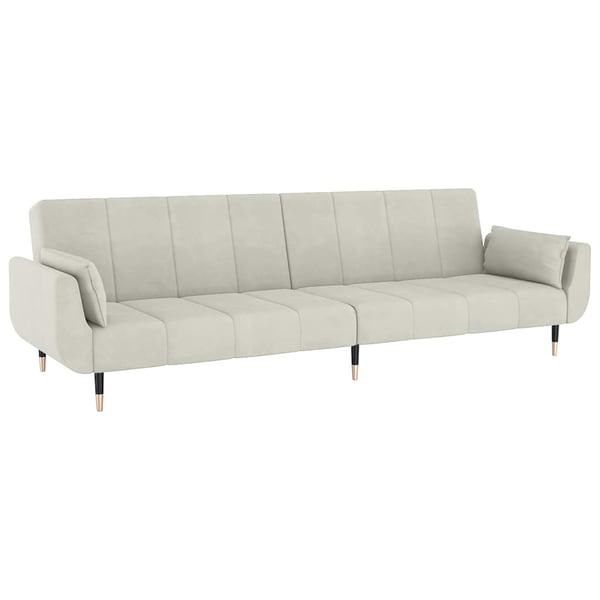 vidaXL 2-personers sovesofa med 2 puder fløjl cremefarvet